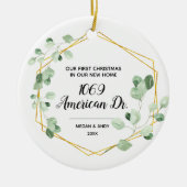 Grün Unser erstes Weihnachten in unserer neuen Zuh Keramik Ornament (Vorne)