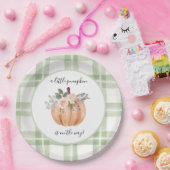 Grün unser kleiner Kürbis ist unterwegs Pappteller (Party)