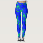 grün verbundene Sterne blau Leggings (Vorderseite)
