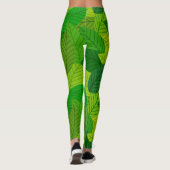 Grün verlasse Leggings. Leggings (Rückseite)