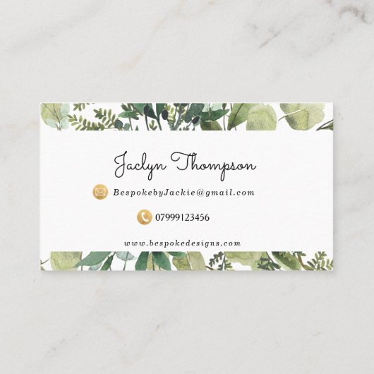 Grün verlässt botanische Geschäftskarte Visitenkarte (Rückseite)