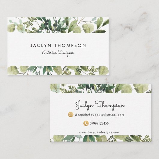 Grün verlässt botanische Geschäftskarte Visitenkarte (Vorne/Hinten)