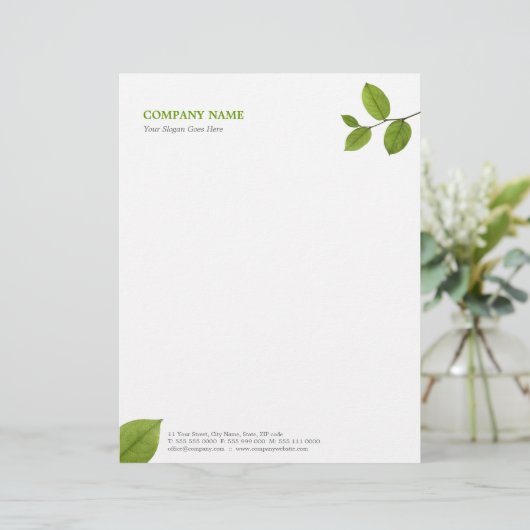 Grün verlässt Briefkopf (Stehend Vorderseite)