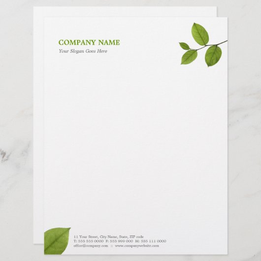 Grün verlässt Briefkopf (Vorne/Hinten)