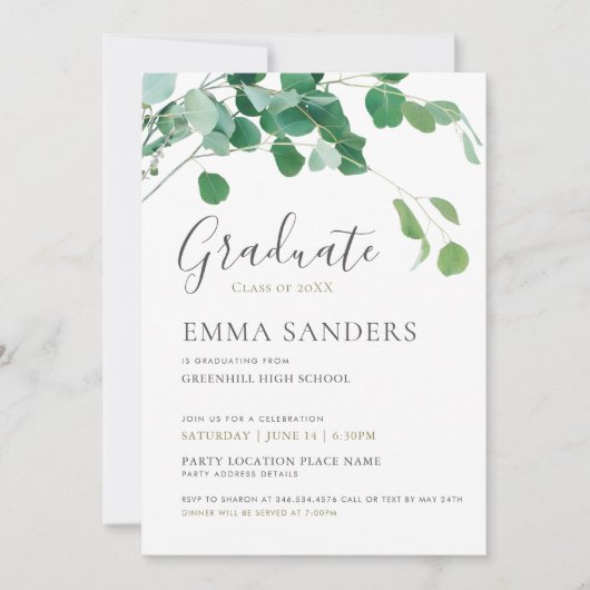 Grün verlässt einladung (Vorderseite)