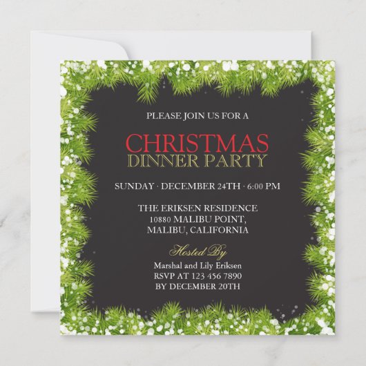 Grün verlässt Einladung des (Rückseite)