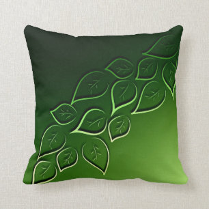 Grün verlässt elegantes modernes kissen