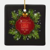 Grün verlässt Verzierung des Keramikornament (Rückseite)