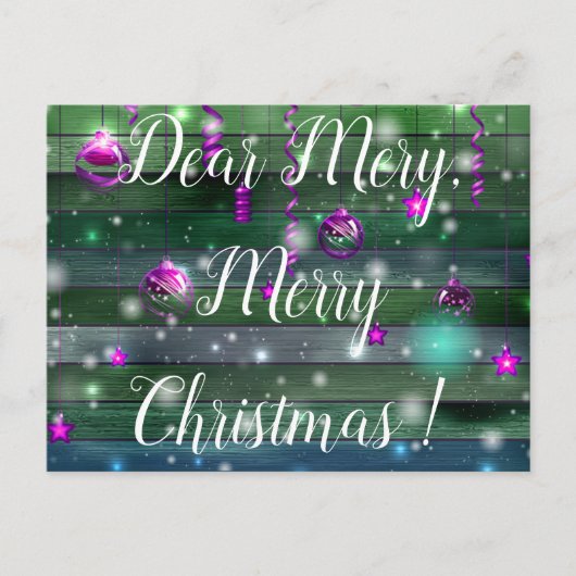 Grün Vintag Postkarte (Vorderseite)