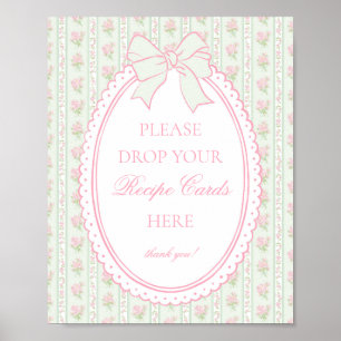 Grün Vintage Fancy Floral Rezept teilen Poster