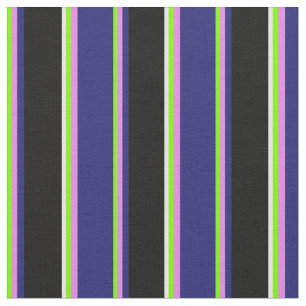 Grün, Violet, Mitternachtsblau, Schwarz und Weiß Stoff