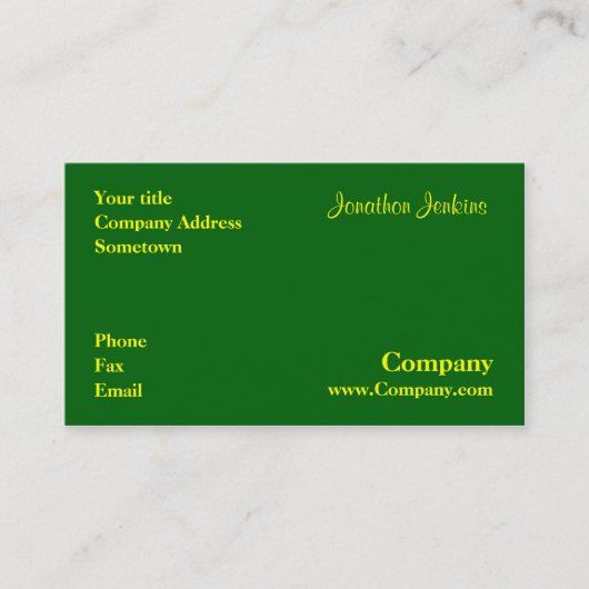Grün Visitenkarte (Vorderseite)
