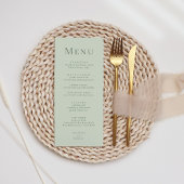 Grün von blass Moderne Minimalistische Hochzeitsme Menükarte