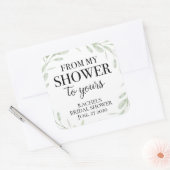Grün von meiner Dusche zu deiner Bridal Quadratischer Aufkleber (Umschlag)