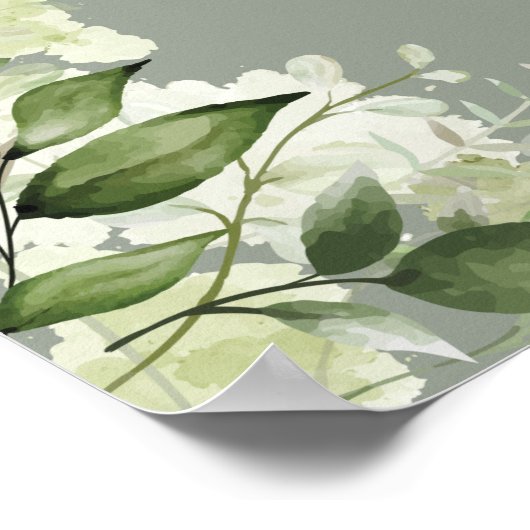 Grün von Sage Green Blumengrün Begrüßung Begrüßung Poster (Ecke)