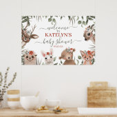 Grün von Waldtieren Begrüßungszeichen Poster (Küche)