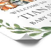 Grün von Waldtieren Kinderdusche Begrüßungszeichen Poster (Ecke)