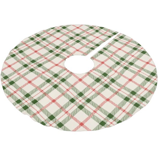 Grün von Weihnachtsgrün kariert Polyester Weihnachtsbaumdecke (Schrägansicht)