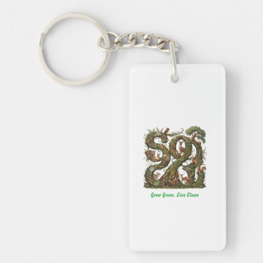 Grün wachsen, sauber leben schlüsselanhänger (Vorderseite)