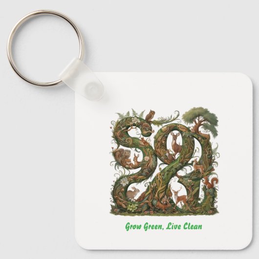 Grün wachsen, sauber leben schlüsselanhänger (Vorderseite)