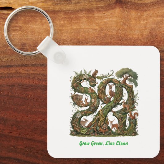 Grün wachsen, sauber leben schlüsselanhänger (Vorderseite)