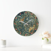 GRÜN, WALDtiere Fasan, Fox, grünes Blumen Große Wanduhr (Zuhause)