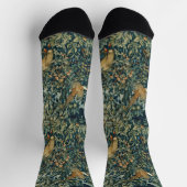 Grün, Waldtiere Fasan, Fuchs, Grüne Blumen Socken (Oben)