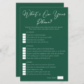 Grün, was auf Ihrem Handy-Brautparty gespielt wird (Vorne/Hinten)