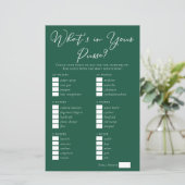 Grün Was ist in deinem Purse Brautparty Game? (Stehend Vorderseite)