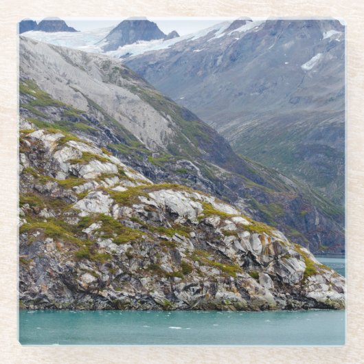 Grün weckt im Blau Glasuntersetzer (Vorderseite)