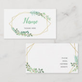 Grün-weibliche Visitenkarte (Vorne/Hinten)