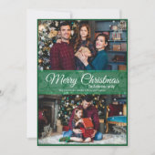 Grün Weihnachten Holly Leaf Green Frame 2 Foto (Vorderseite)