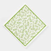 Grün/Weiß 100 Zufallszahlmuster Serviette (Ecke)