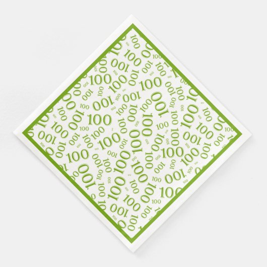 Grün/Weiß 100 Zufallszahlmuster Serviette (Ecke)