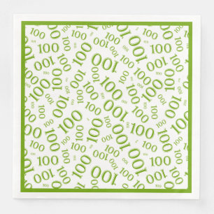 Grün/Weiß 100 Zufallszahlmuster Serviette
