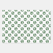 grün weiß 3 pc koordiniert Volleyball Geschenkpapier Set (Vorderseite 3)