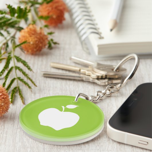 Grün-Weiß-Apfel Schlüsselanhänger (Vorderseite rechts)