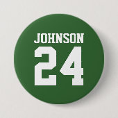 Grün-Weiß Athlet Name Trikotnummer Button (Vorderseite)