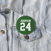 Grün-Weiß Athlet Name Trikotnummer Button (Beispiel)