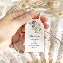 Grün/Weiß Blume Hochzeitsgeschenk-Tag