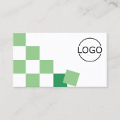Grün-Weiß-Chessboard Modernst mit Coolen Logos Visitenkarte (Vorderseite)