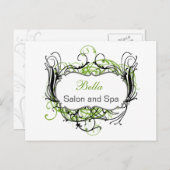 Grün-Weiß-Chic Business-Dankeschön-Karten Postkarte (Vorne/Hinten)