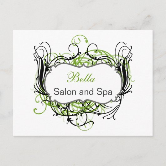 Grün-Weiß-Chic Business-Dankeschön-Karten Postkarte (Vorderseite)