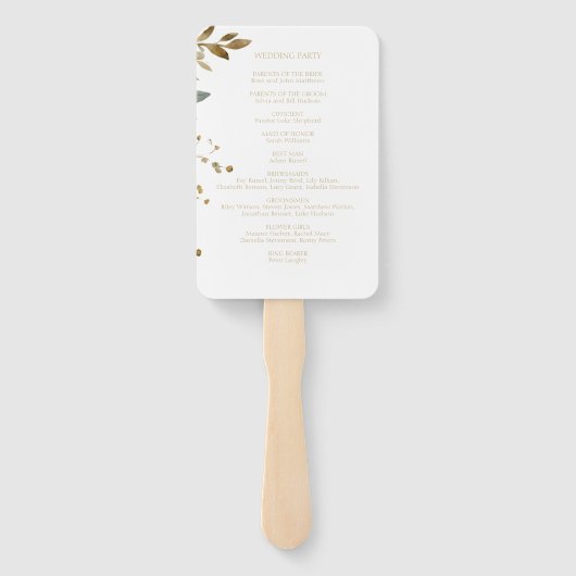 Grün/Weiß der Seite | Hochzeitsblumenwasser Fächer (Rückseite)