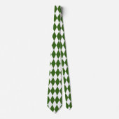 Grün & Weiß Diamantformen Retro Neck Tie Krawatte (Vorderseite)