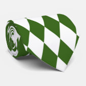 Grün & Weiß Diamantformen Retro Neck Tie Krawatte (Gerollt)