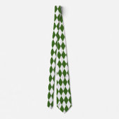 Grün & Weiß Diamantformen Retro Neck Tie Krawatte (Rückseite)