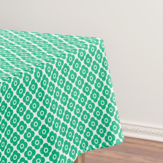 Grün-weiß einfaches Blumenmuster Retro Tischdecke (Beispiel)