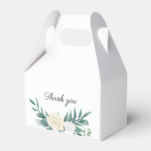 Grün-Weiß-Elegante Blumenhochzeit Geschenkschachtel (Rückseite)