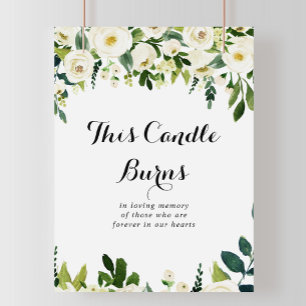 Grün Weiß Floral Diese Kerze Brennt Schild